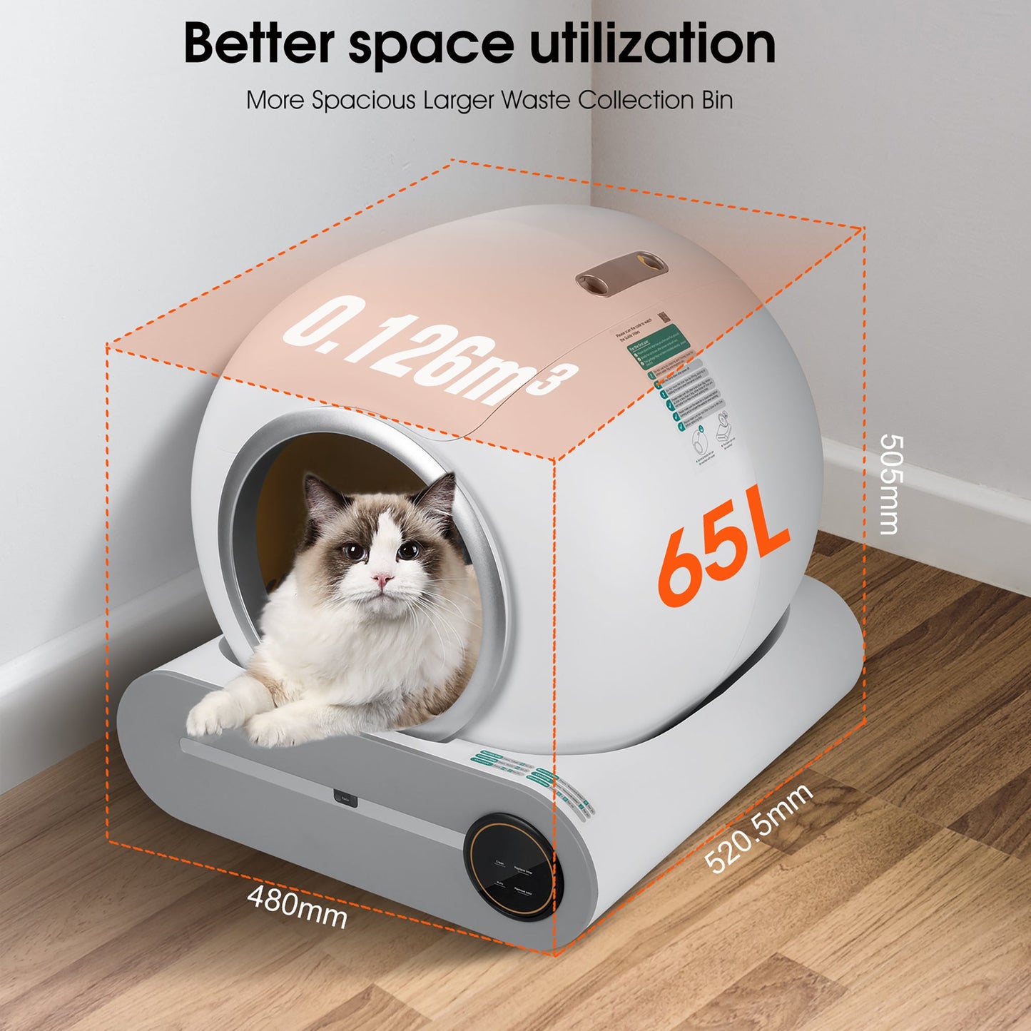 Smart Automatic Cat Litter Box - WiFi App Control & Odor