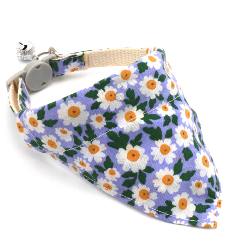 Floral Pet Bandana: Daisy Triangle Scarf Collar