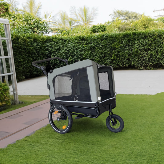 outdoor-heavy-duty-foldable-utility-pet-stroller-dog-carriers-bicycle-trailer-luxury-view-1 | Majestic Pet Kingdom