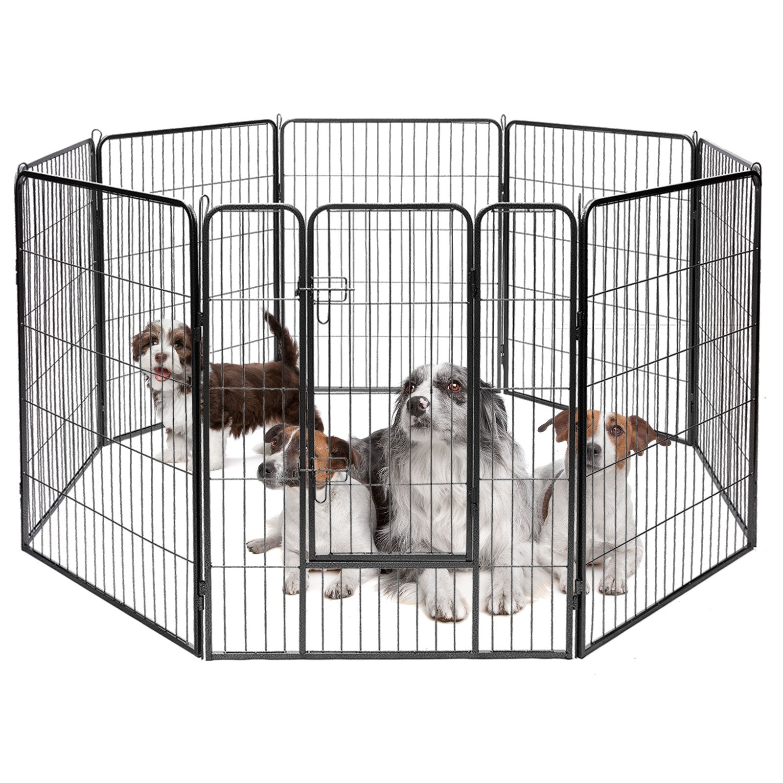 8 Metal Panel Heavy Duty Pet Playpen Dog Fence with Door - Majestic Pet Kingdom