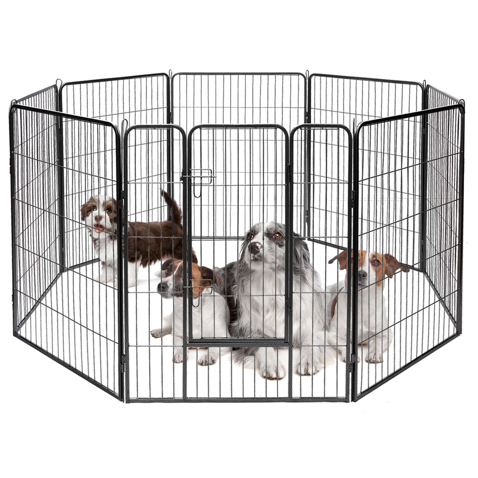 8 Metal Panel Heavy Duty Pet Playpen Dog Fence with Door - Majestic Pet Kingdom