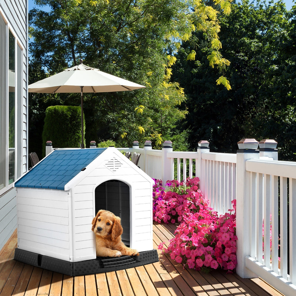 Indoor/Outdoor Waterproof Plastic Dog House Pet Puppy Shelter | Purrfect Pet Kingdom