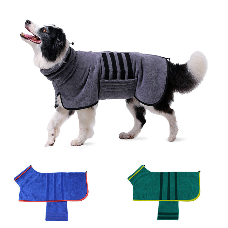 Dog Bathrobe Pet Bath Cat Towel Drying Clothes Adjustable Water Absorption Grooming For Small Medium Large Dogs Accessories - Purrfect Pet Kingdom™