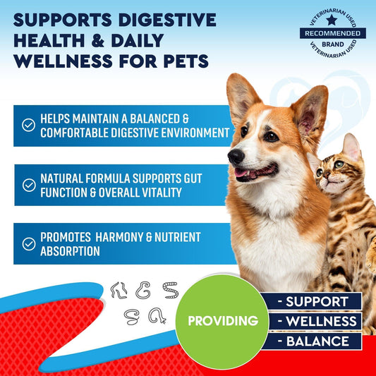 Pet Dewormer Drops Intestinal Cleanse Herbal Liquid 60ml 2pk