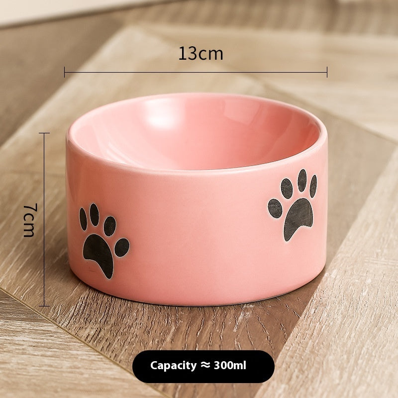 Drinking Water Neck Protection Pet Ceramic Oblique Mouth High Foot Food Basin - Majestic Pet Kingdom