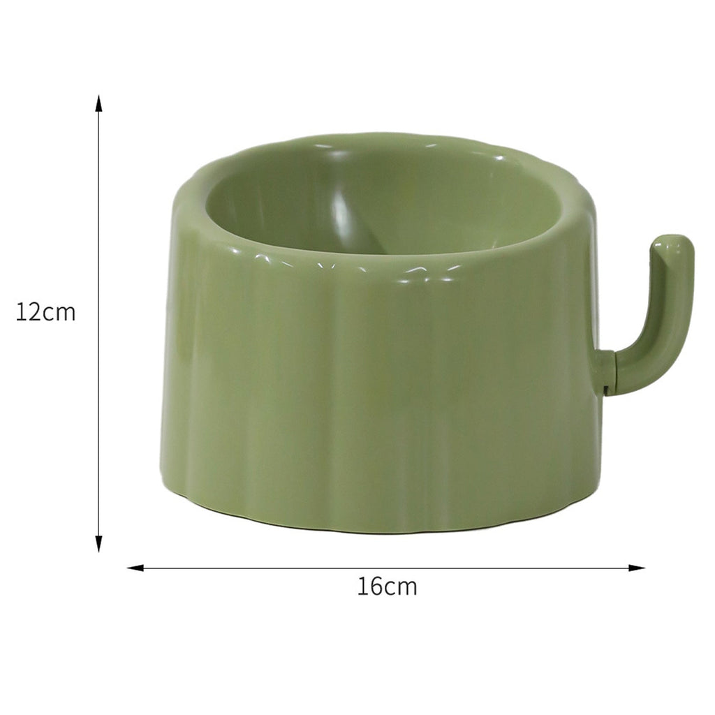 New Solid Color High-Stand Cater Bowl For Cats Large Mouth Anti-Overturn Anti-Slip Cat Bowl With Cactus Design