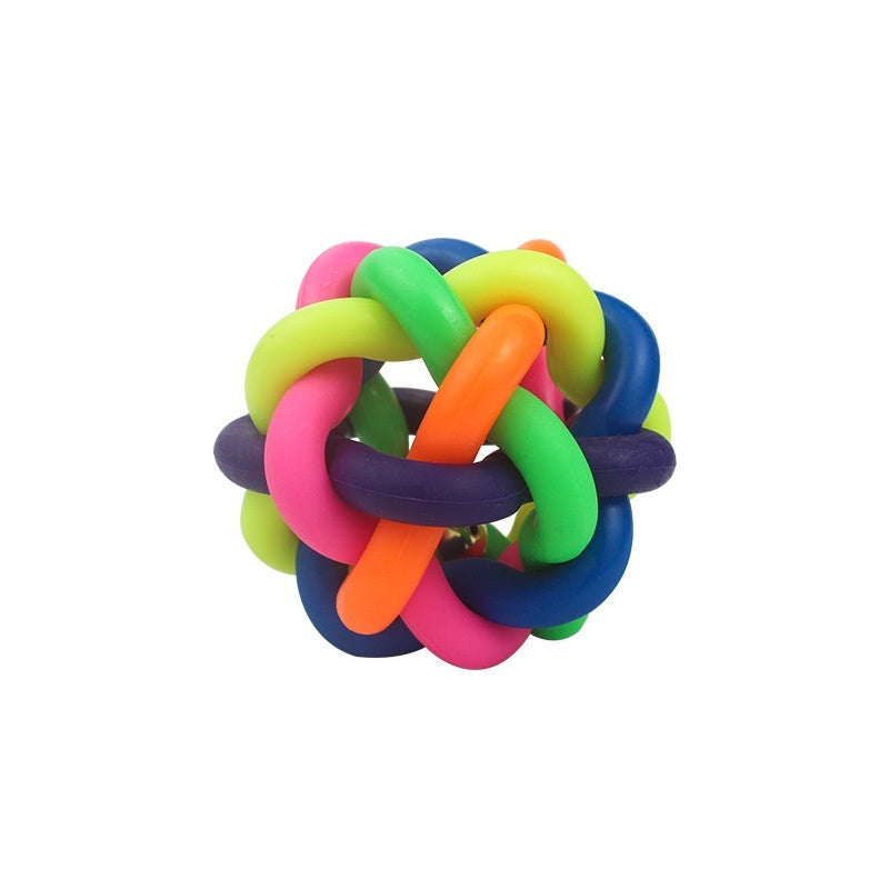 Pet Toy Ball Colorful Woven Ball Colorful Bell - Majestic Pet Kingdom