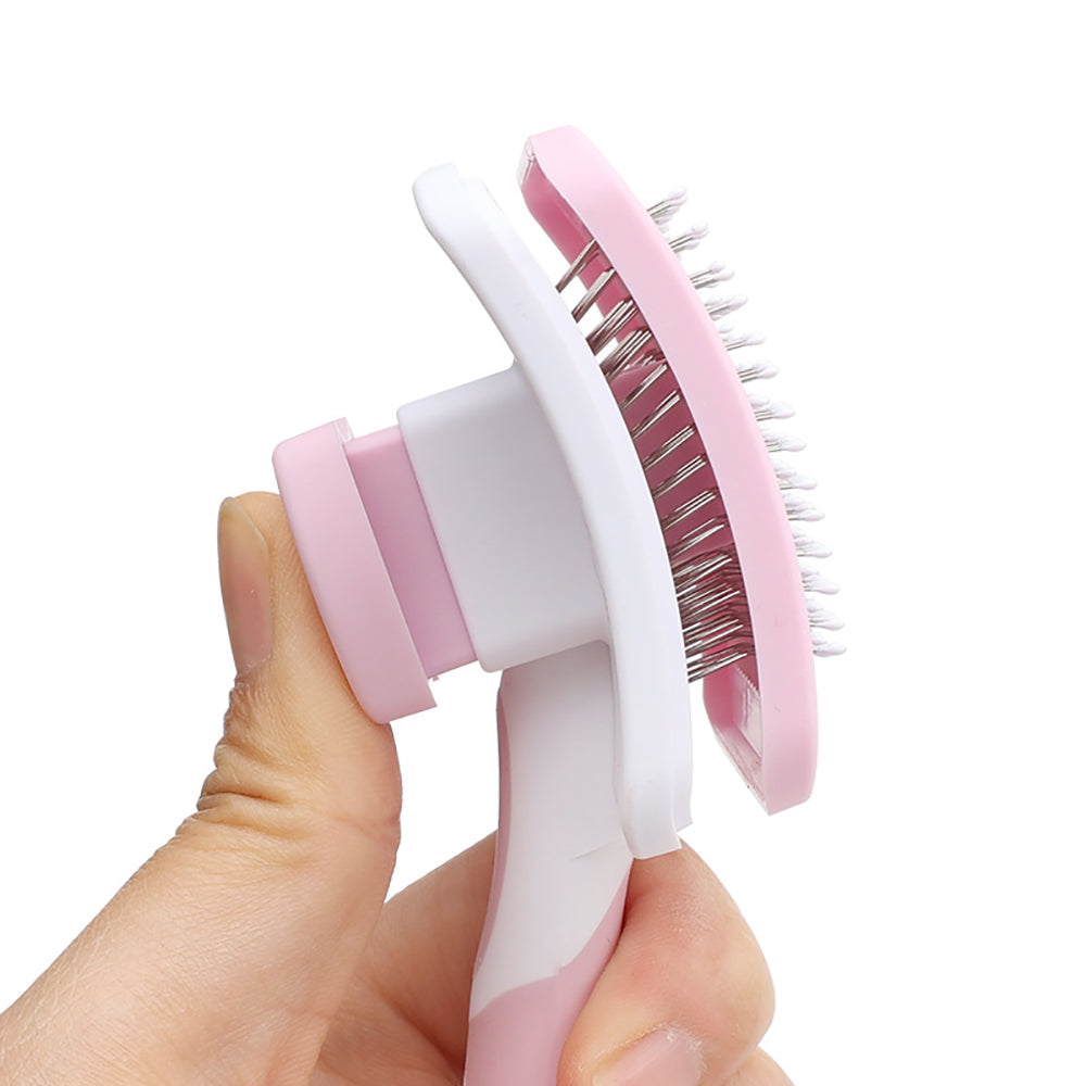One-Click Self-Cleaning Slicker Grooming Brush