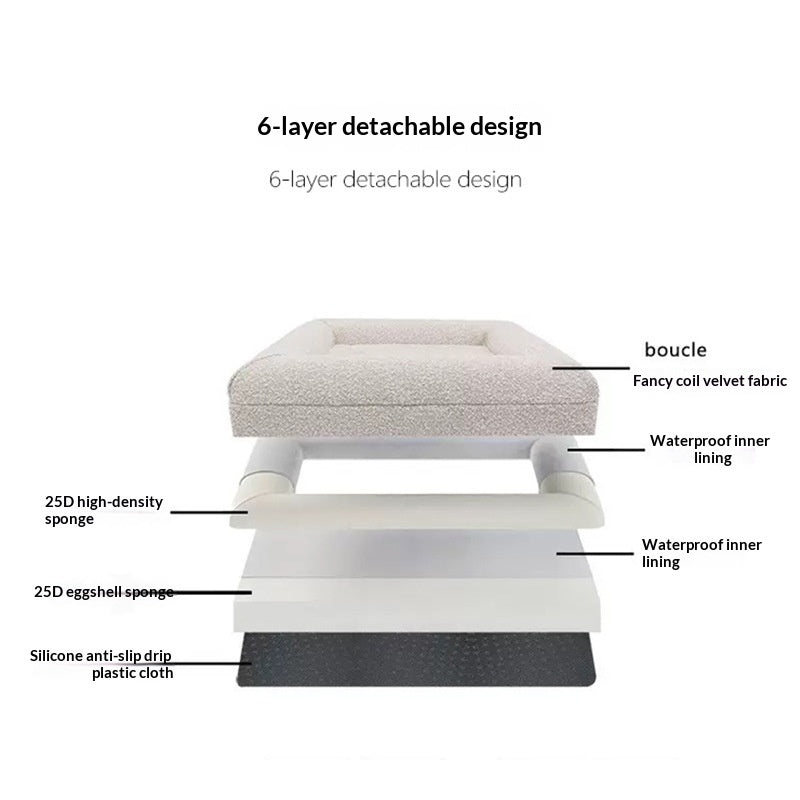High-end Dog Bed With Memory Foam Waterproof And Removable For Washing