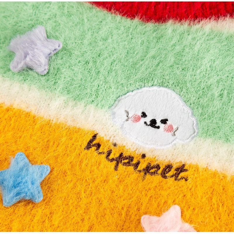 Autumn And Winter Cat Cartoon Star Striped Parent-child Sweater, Small And Medium-sized Dog Warm Parent-child Clothing, Pet Clothes - Majestic Pet Kingdom