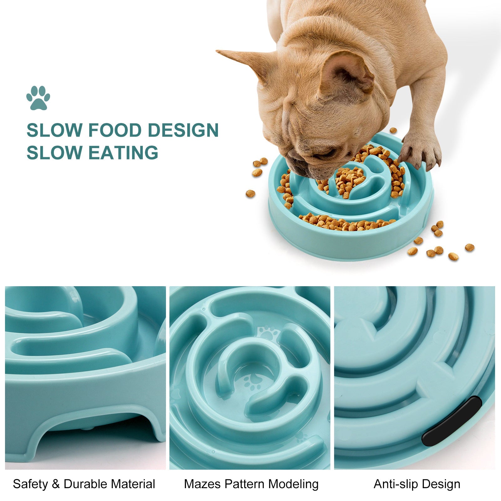 Slow Feeder Dog Bowls Silicone Dog Puzzle Feeder Bowl For Healthy Eating Puppy Slow Feeder Bowl Anti-Choking Dog Slow Feeder Bowls - Majestic Pet Kingdom