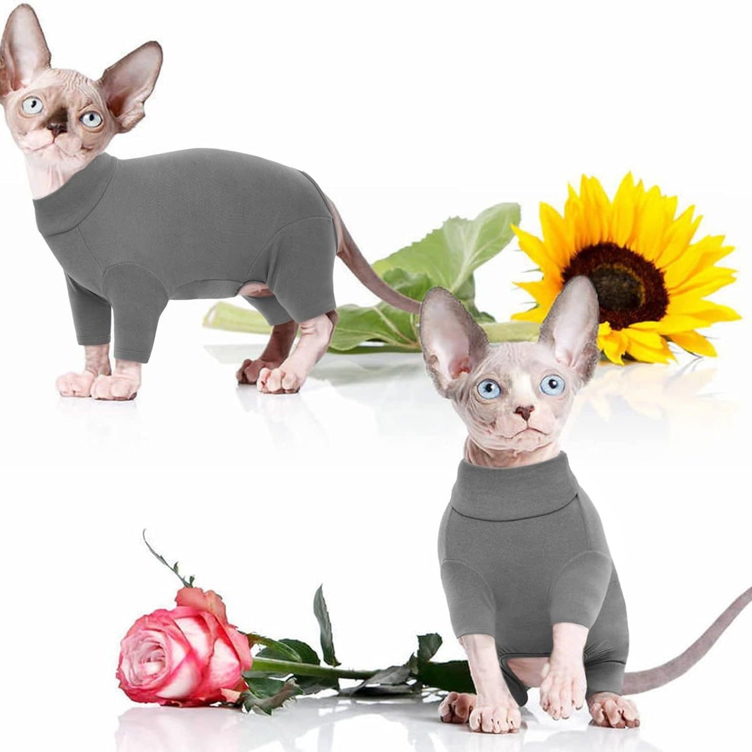Sphynx Cats Sweater Turtleneck Hairless Cat Shirt Soft And Warm Kitten Clothes With Sleeves Pullover Pet Winter Pajamas Jumpsuit For Cat Puppy - Majestic Pet Kingdom