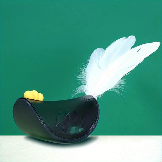 Cat Toy Tumbler Rocking Chicken Interactive Food Dispenser