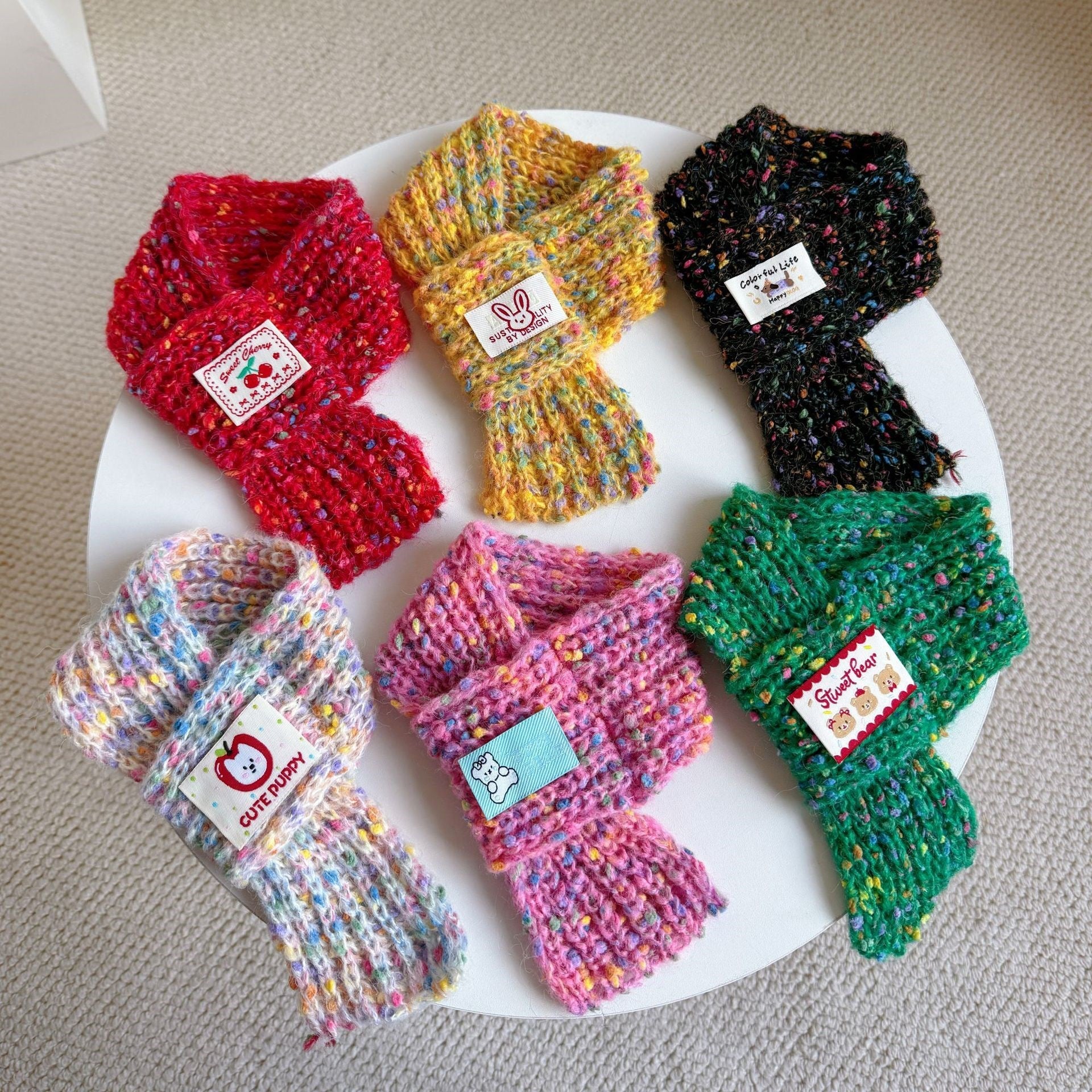 Knitted Warm Bib And Saliva Towel For Dogs - Premium Pet Accessory