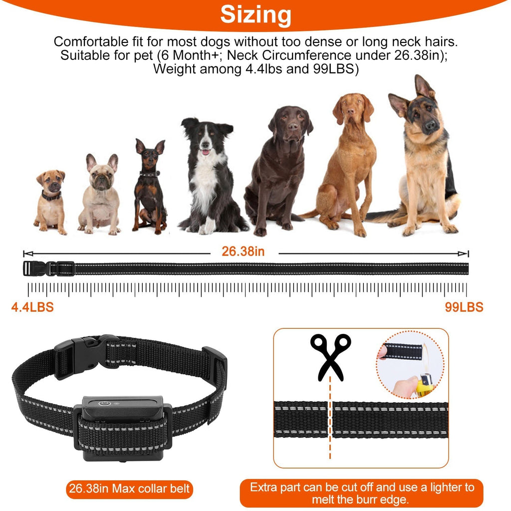 Dog Training Collar Receiver IP67 Waterproof Dog Bark Shock Vibration Beep Receiver Up To 3280ft - Majestic Pet Kingdom