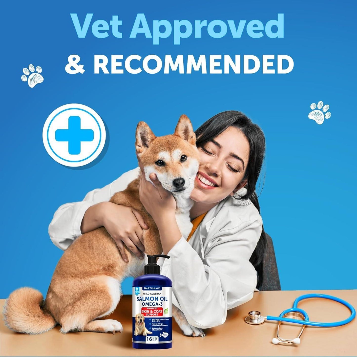 Wild Alaskan Salmon Oil for Dogs - Omega-3 Coat Care 16oz