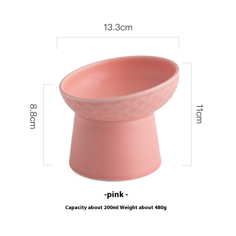 Oblique Mouth High Foot Candy Color Cat Bowl - Majestic Pet Kingdom