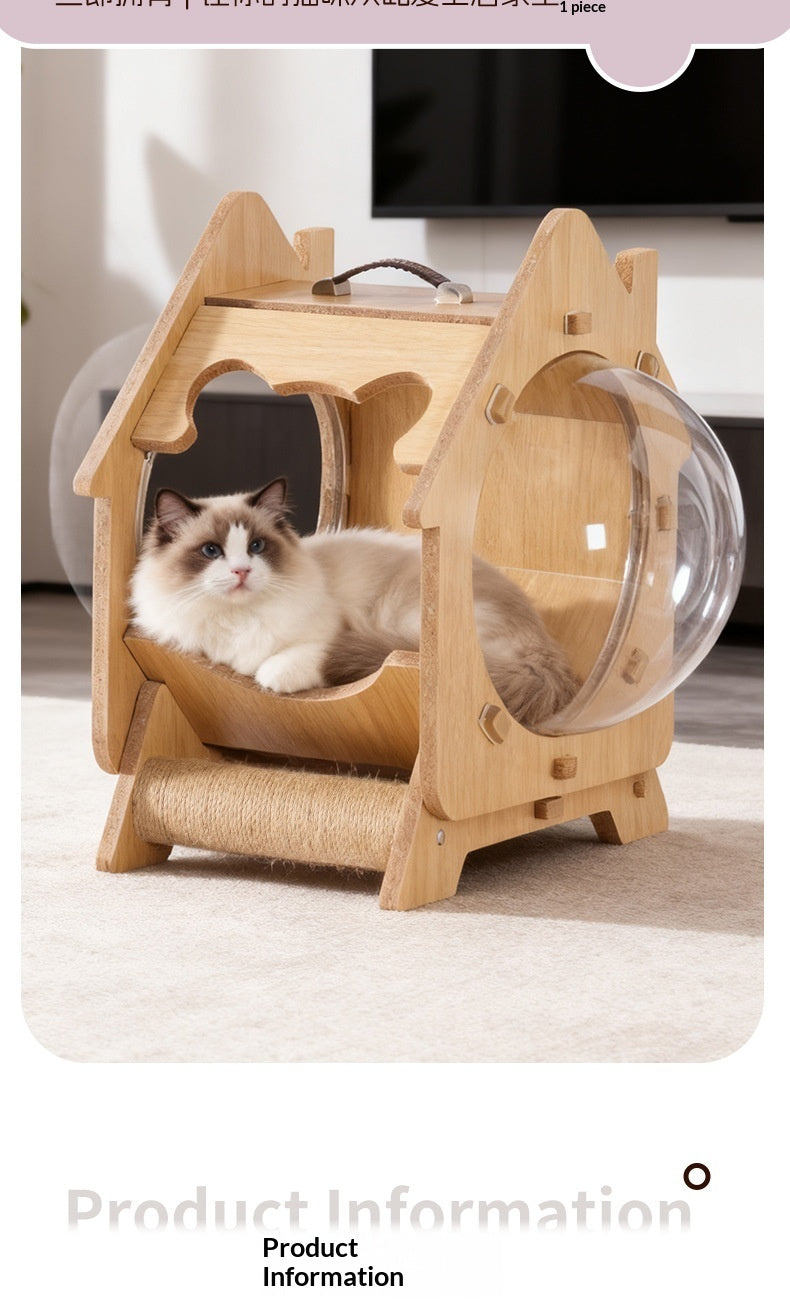 Cat Tree Space Capsule Bubble Multi-Functional Scratching House - Detail Angle 5 | Majestic Pet Kingdom