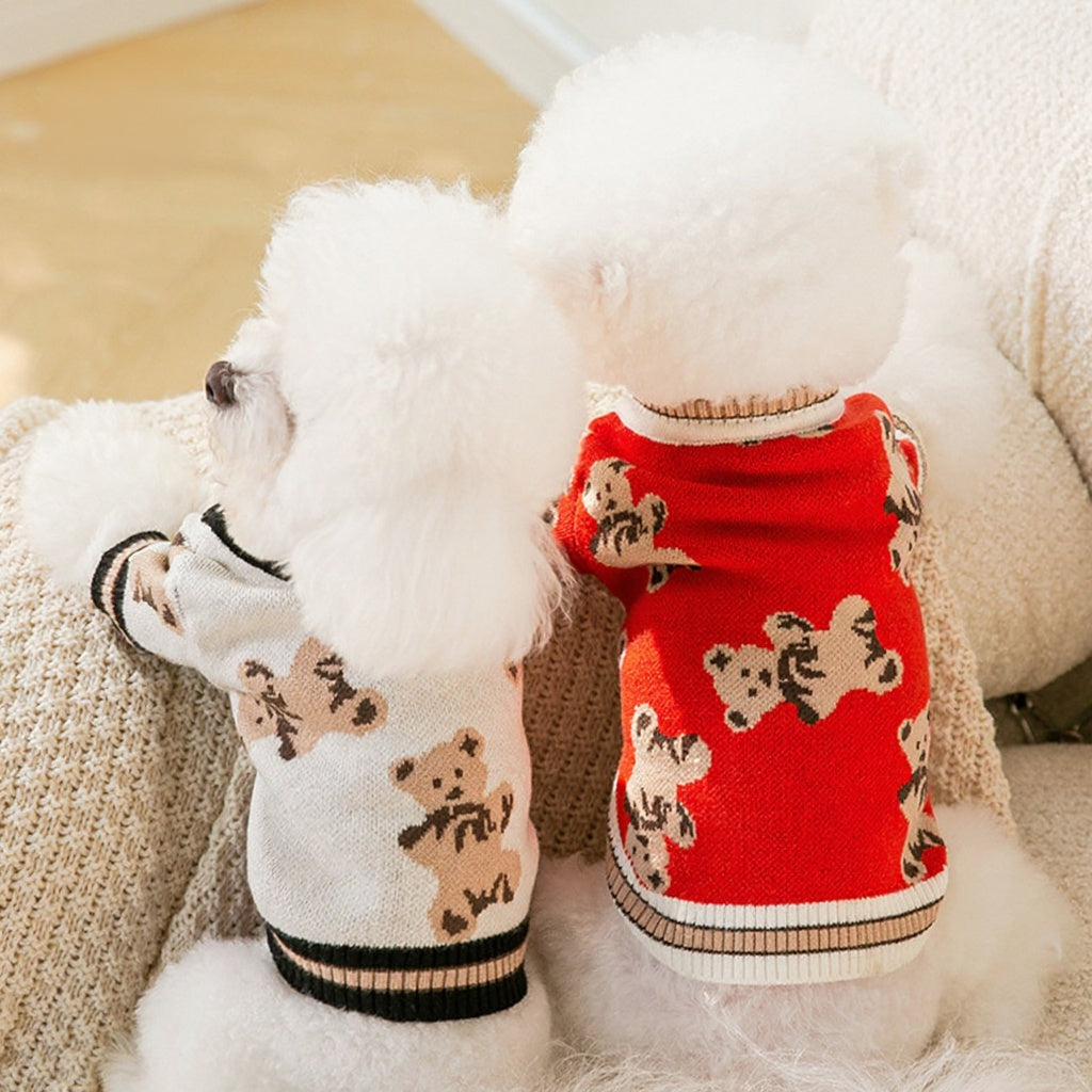 Dog Sweaters Are Cute Bear Pattern Dog Clothes For Puppies, Warm Dog Coats For Winter, Chihuahua Dog Clothing, And Lightweight Sweaters For Pet Cats In Autumn - Premium Pet Accessory