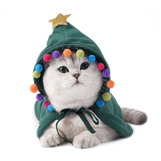 Cute Dog Cat Costume Christmas Cloak Halloween Disguise Cat - Majestic Pet Kingdom