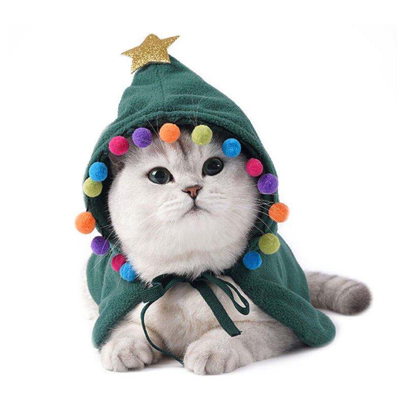 Cute Dog Cat Costume Christmas Cloak Halloween Disguise Cat - Majestic Pet Kingdom