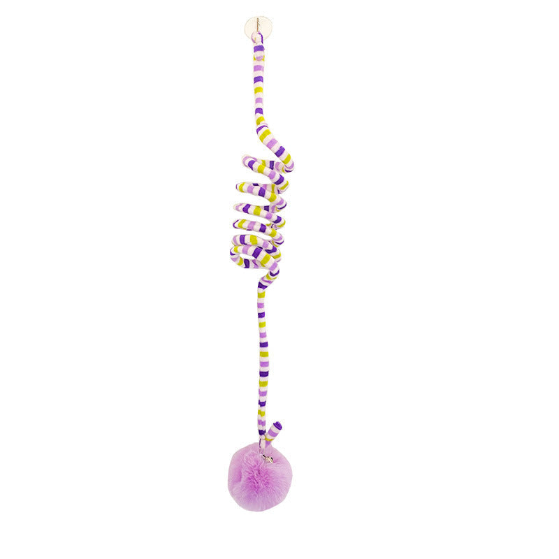 Spring Toy For Kittens Bell Stick Inflatable Ball Self Relieves Boredom Hanging Door Suction Cup Cat Supplies