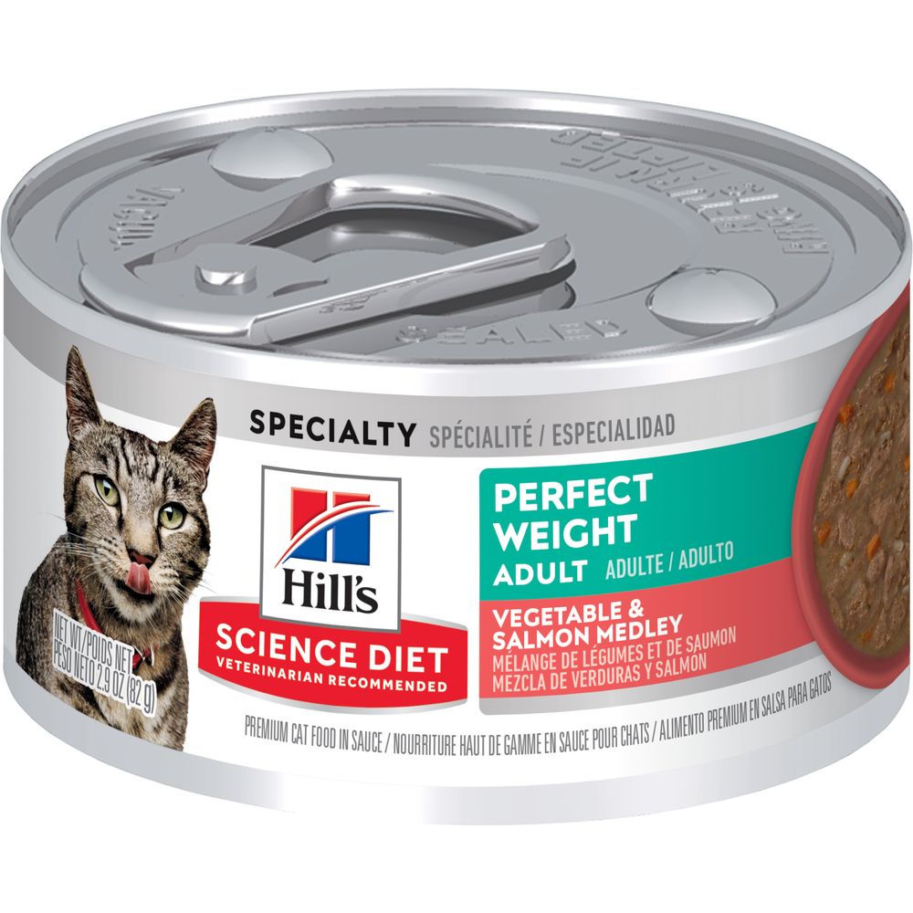 Hills' Science Diet Perfect Weight Vegetable & Salmon Medley Cat Food (2.9oz) - Majestic Pet Kingdom