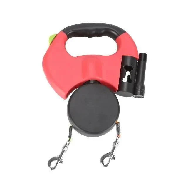 Dual Retractable No-Tangle Double Pet Dog Walking Leash