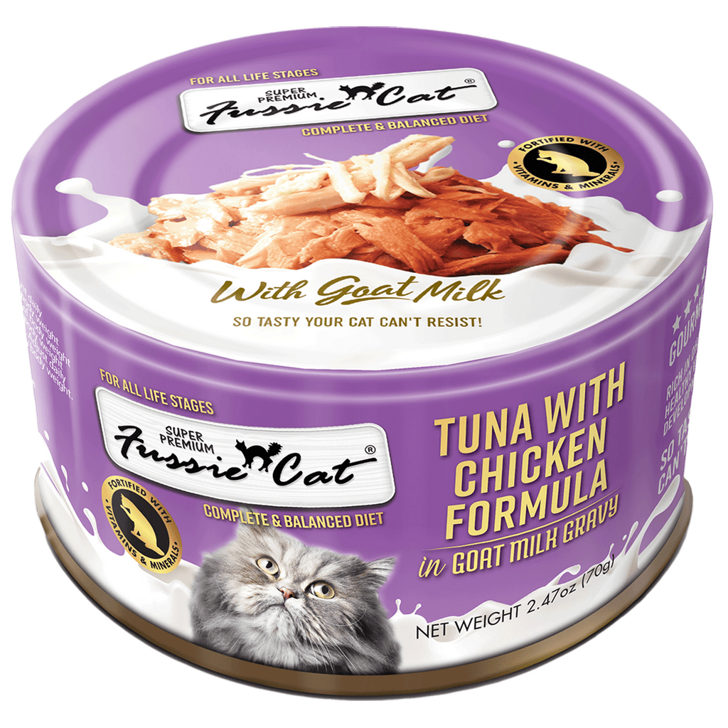 Fussie Cat Tuna with Chicken Formula in Goat Milk Gravy (2.47oz) - Majestic Pet Kingdom