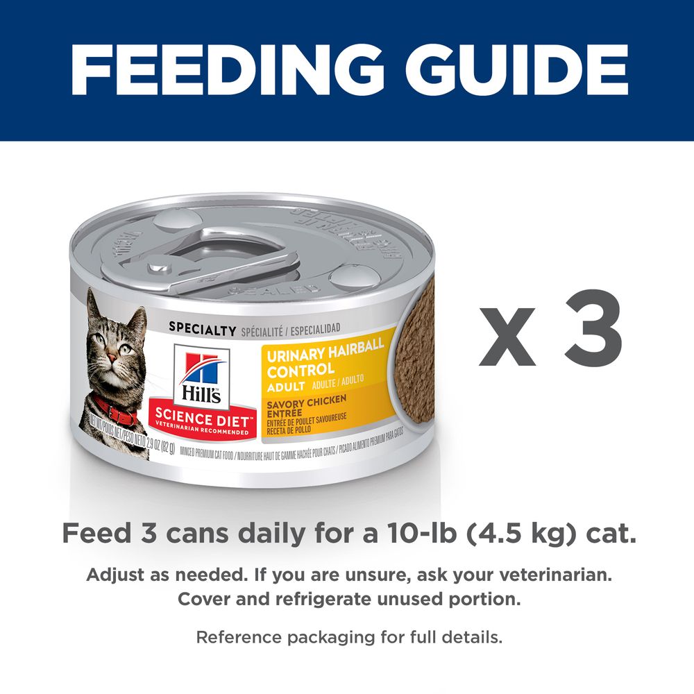 Hill's Science Diet Adult Urinary & Hairball Control Canned Cat Food, Savory Chicken - Majestic Pet Kingdom