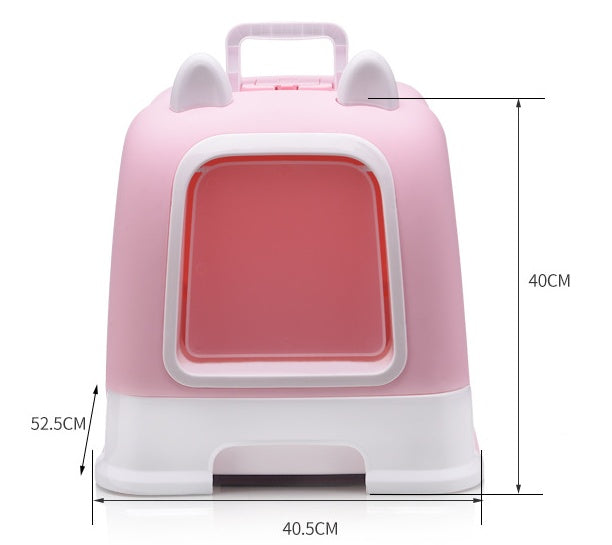 Cat Litter Box Fully Enclosed Front Entry Drawer Style Basin - Detail Angle 6 | Majestic Pet Kingdom