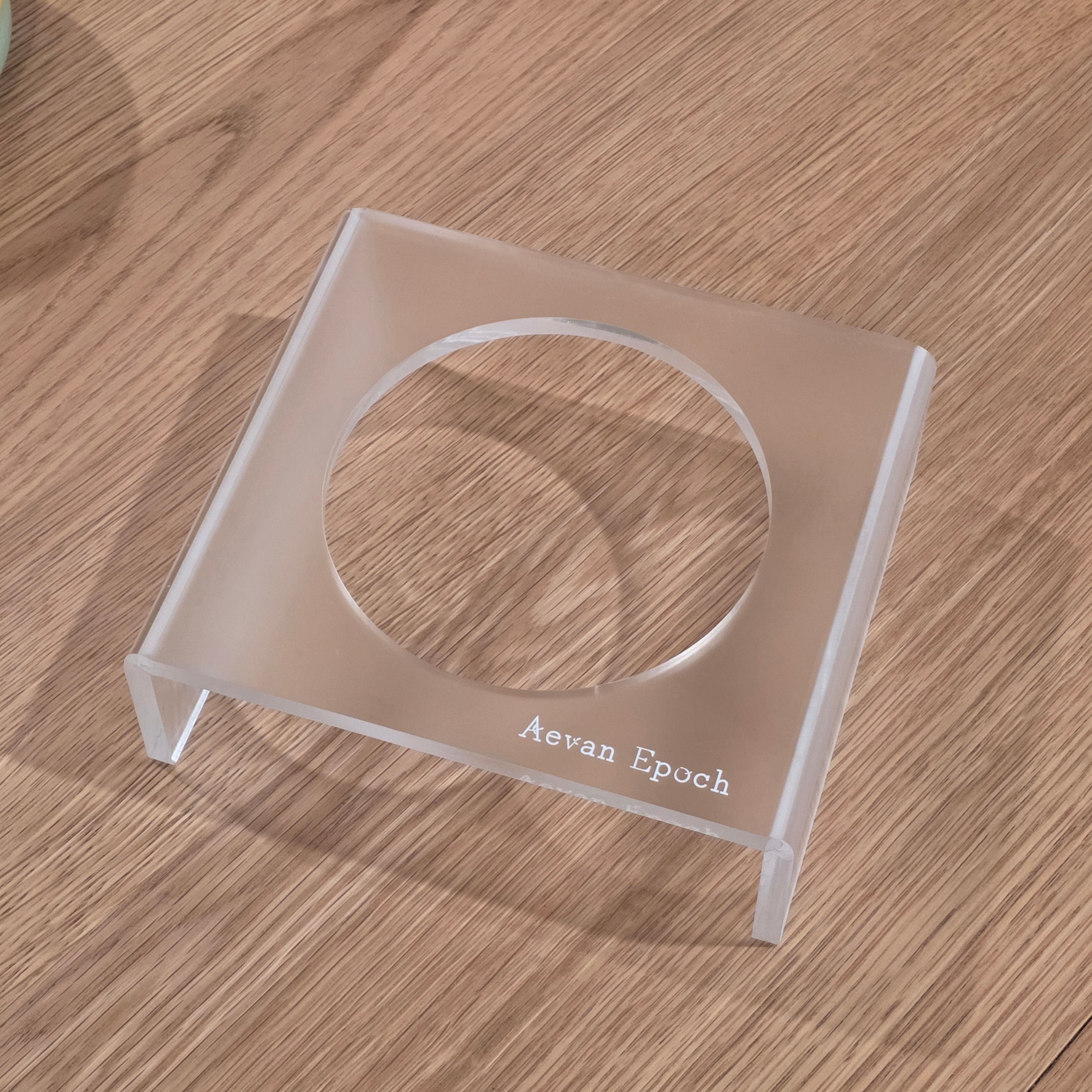 Aevan Epoch Frosted Acrylic Elevated Pet Bowl Stand