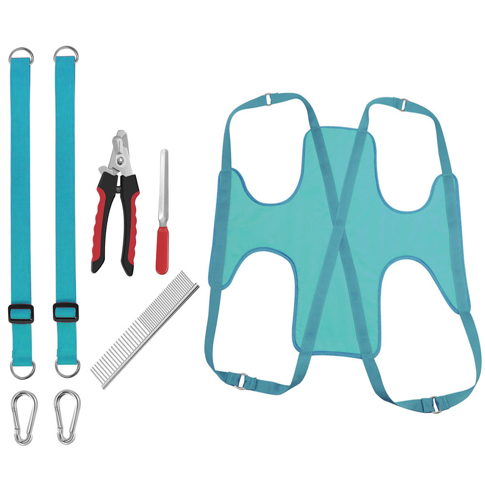 Pet Grooming Hammock For Cats & Dogs Hanging Harness Pet Supplies Kit With Nail Clippers Trimmer - Majestic Pet Kingdom