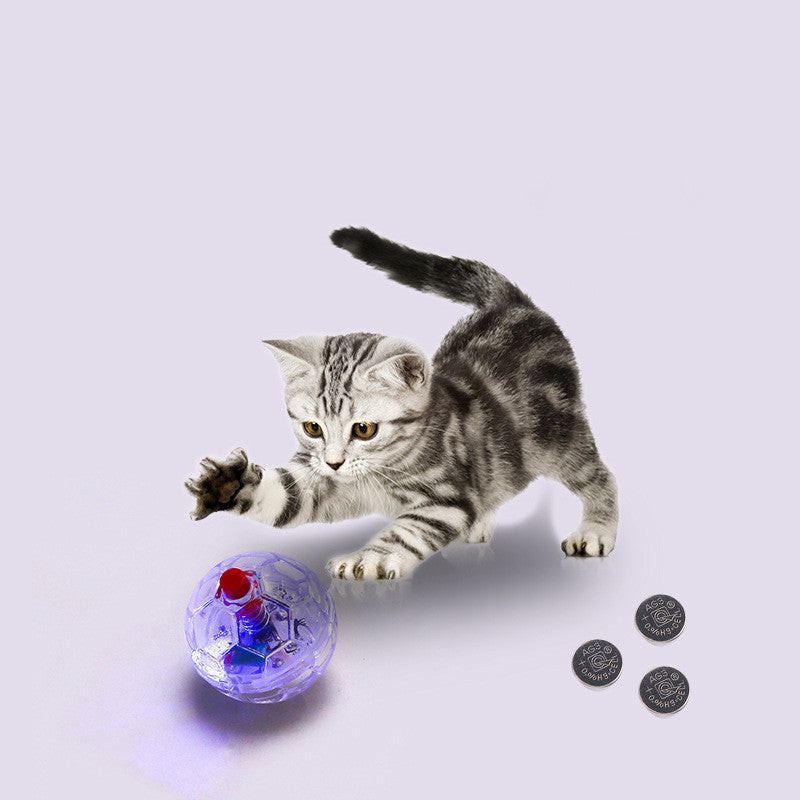 Glowing Light-Up Plastic Ball Toy for Cats & Dogs