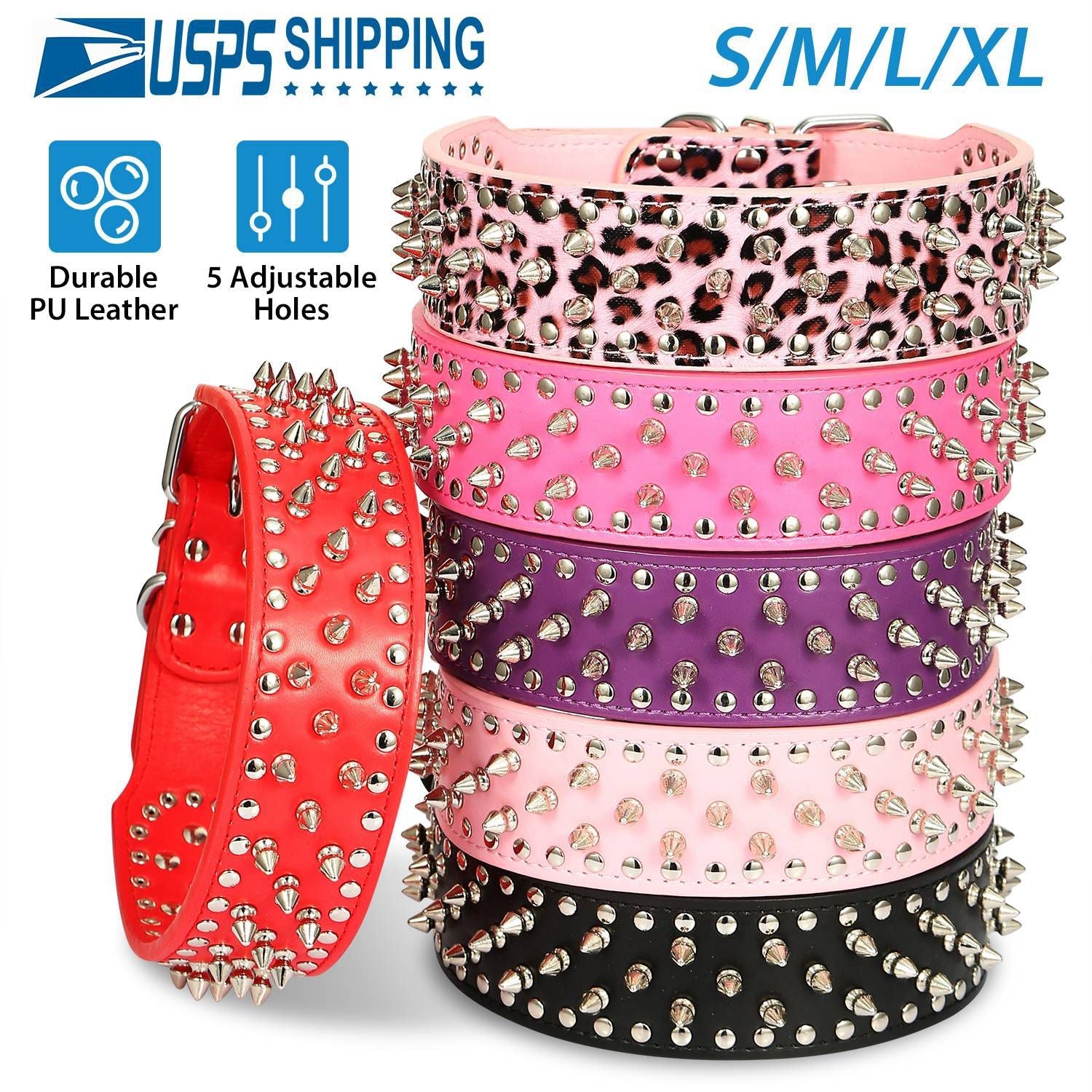 GBruno Dog Leather Collar Spiked | Purrfect Pet Kingdom