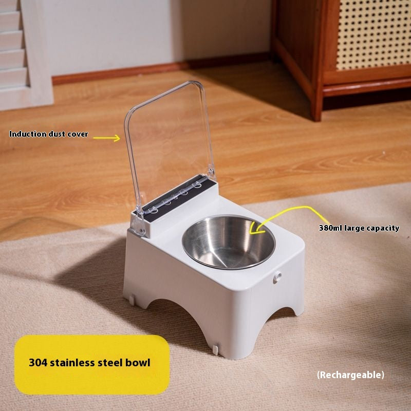 Pet Cat Bowl Feeder Automatic Lid-opening