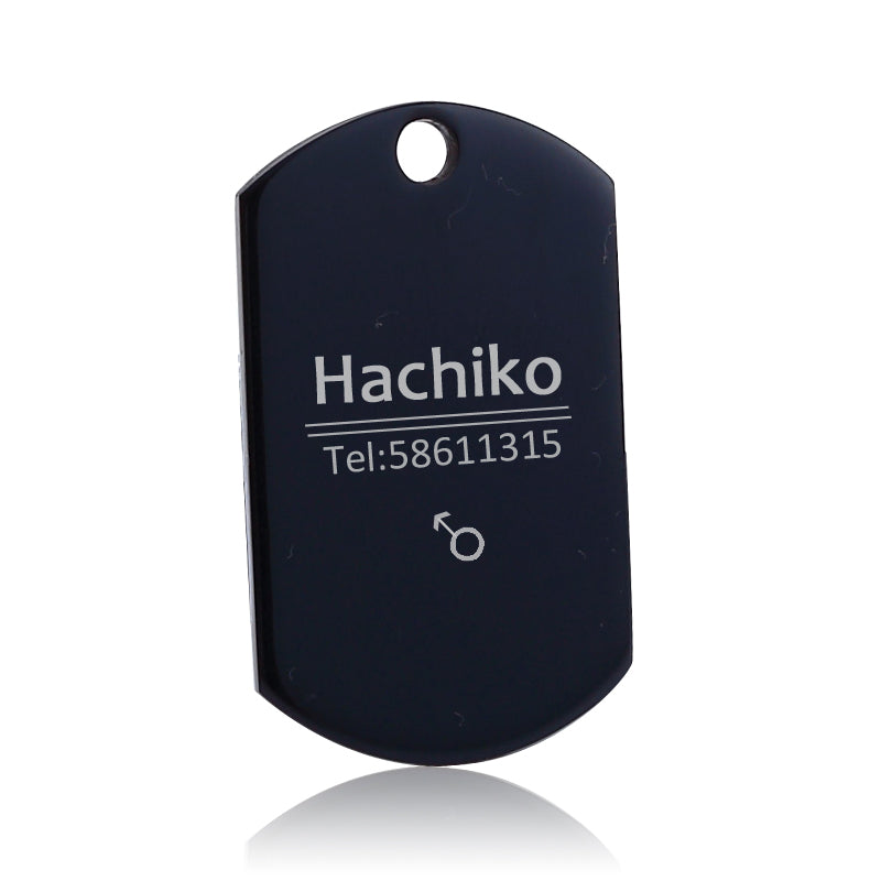 Dog ID Tag Titanium Steel Custom Engraved Photo & Name Plate