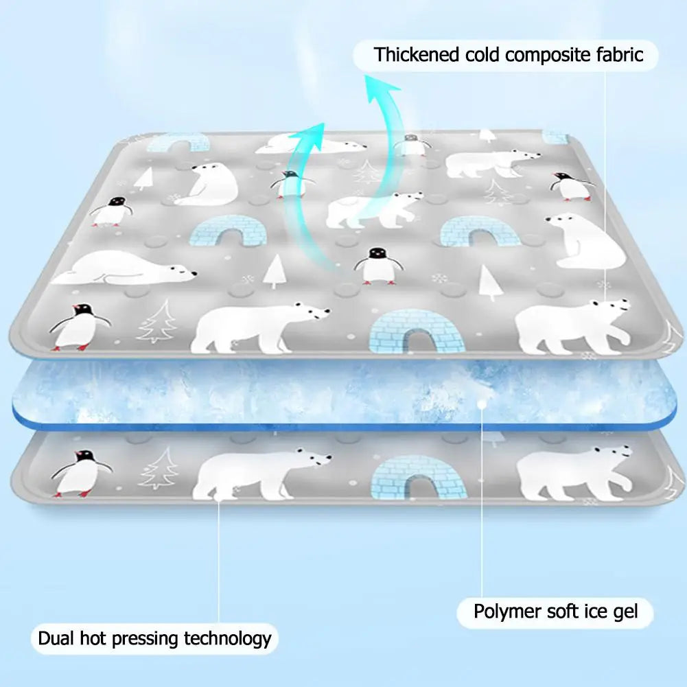Cooling Pet Gel Pad: Collapsible Summer Ice Bed