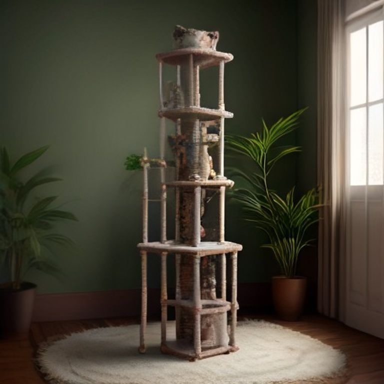 Cat Scratching Post 22-Inch Cactus Sisal Rope Green Tower - Detail Angle 3 | Majestic Pet Kingdom