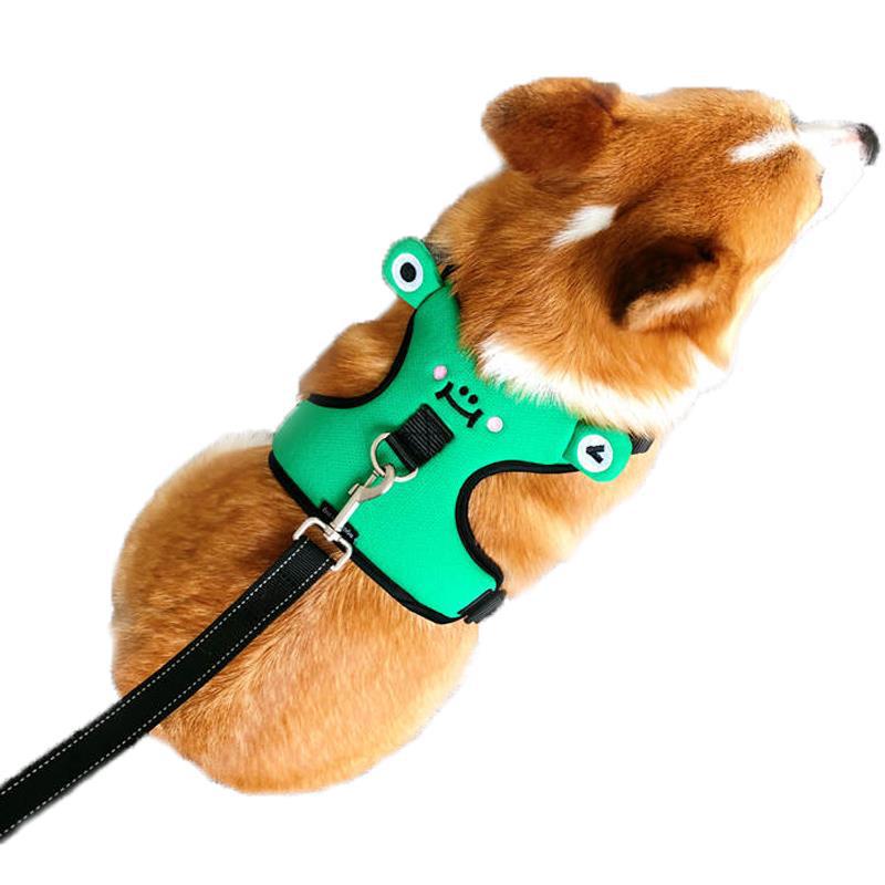 Dog''s chest and back with traction rope, dog''s back with lovely vest type walking dog explosion-proof small dog collar