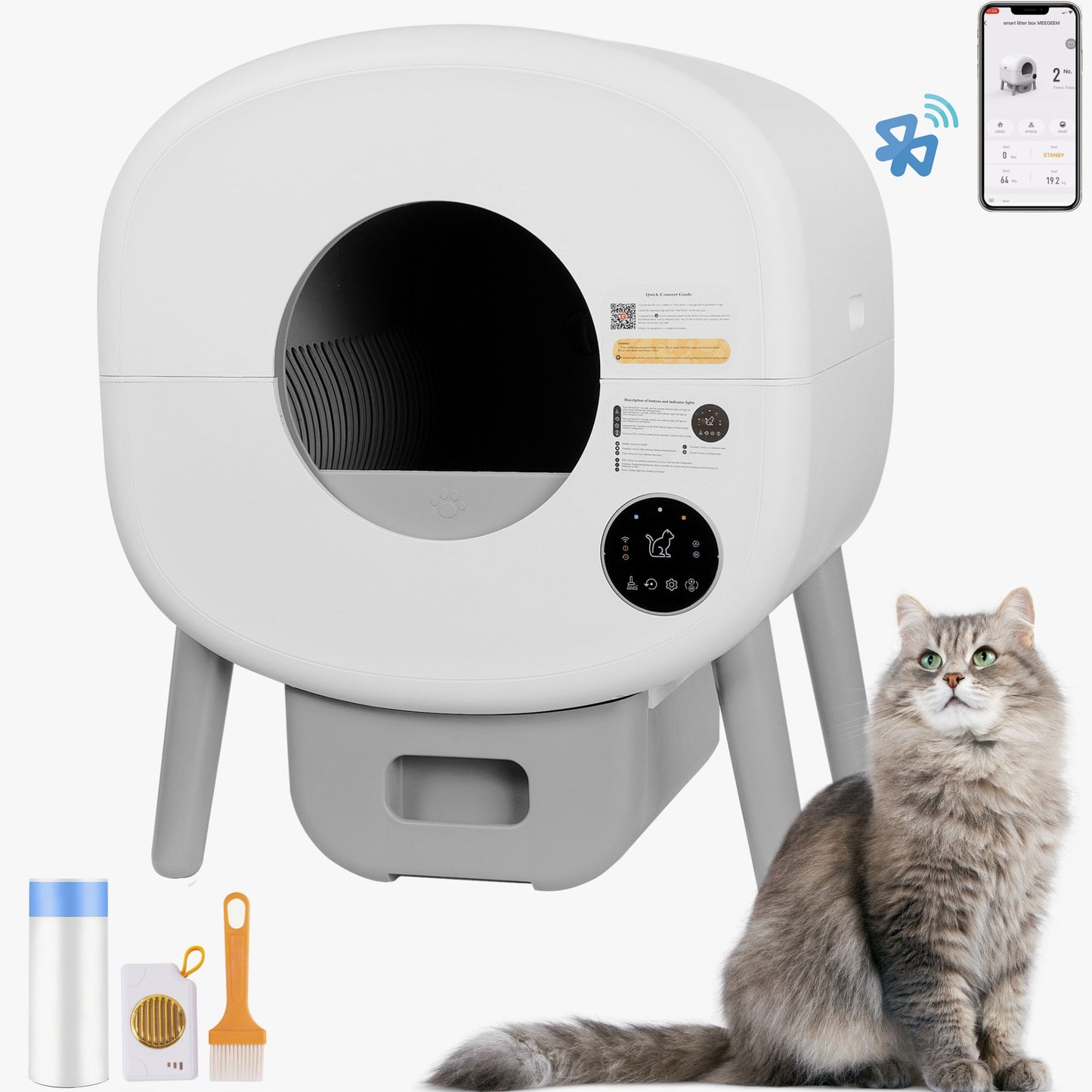 Smart Automatic Cat Litter Box - Large Self-Cleaning