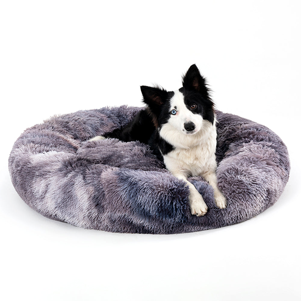Fluffy Donut Dog Bed Warm Soft Long Plush Pet Cushion Dog House Cat Bed Washable Pet Sofa Mat Calming Samll Large Dog Beds - Majestic Pet Kingdom