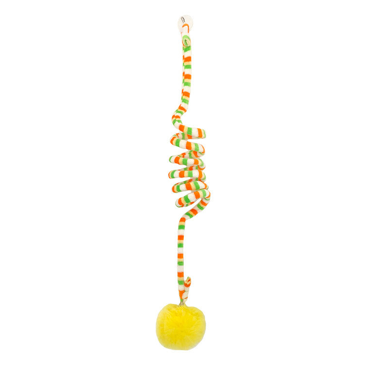 Spring Toy For Kittens Bell Stick Inflatable Ball Self Relieves Boredom Hanging Door Suction Cup Cat Supplies