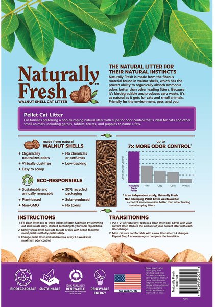 Cat Litter Naturally Fresh Non-Clumping Walnut Pellets 10lb
