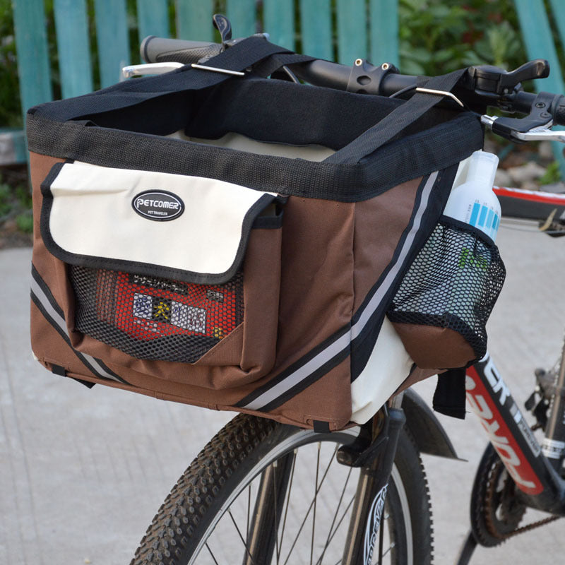 Pet Bicycle Carrier Cat Dog Bicycle Bag Bike Removable Basket Handlebar Front Basket Small Cat Dog Carrier - Majestic Pet Kingdom