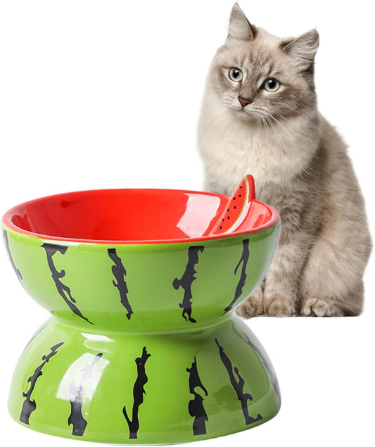 Ceramic Raised Cat Bowl 5In Elevated Wide Cat Bowl For Food And Water Anti Vomiting Tilted Pet Feeder Dish For Indoor Cats And Small Dogs | Purrfect Pet Kingdom