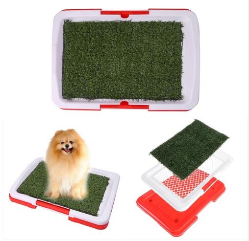 Dog Potty Tray 3-Layer Artificial Grass Simulation Turf Mat