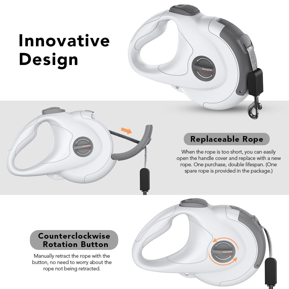 Reflective Retractable Dog Leash - Outdoor Pet Walking