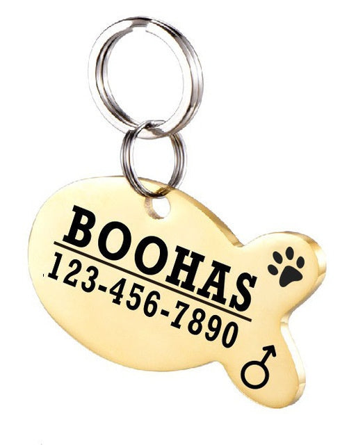 Dog ID Tag Personalized Stainless Steel Engraved Name Plate