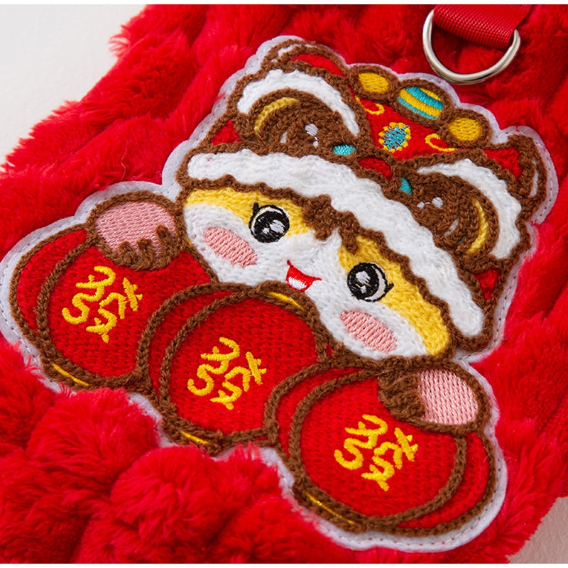 Dog Autumn And Winter, Puppy For The New Year, Golden Turtle Fleece For The New Year, Warm Fleece Coat, Small Dog, Cat And Pet Dog Clothes - Majestic Pet Kingdom